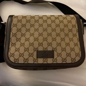 Gucci Messenger Bag Crossbody Guccissima Small Brown Beige Gg Canvas Tote